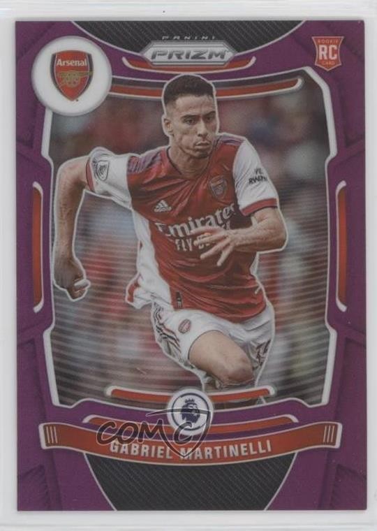2021-22 Panini Prizm Premier League Purple 1/99 Gabriel Martinelli #203 rf2