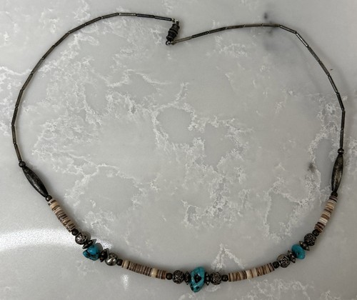 VTG Native American Southwest Style Necklace Jewelry Lot Turquoise Fetish MOP - Imagen 3 de 23