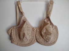 Bali LACE 'N SMOOTH Bra 36C NUDE Unlined FULL COVERAGE Underwire 3432