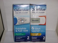  2 pack Clearblue Flip  Click Foldable  4 full-size Pregnancy Test Exp 9/27