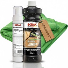 SONAX 1000ml Profiline Leather Cleaner + Foamsprayer + Microfasertuch Leder Set
