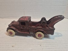 RARE AC Williams Ohio 1930s Red Cast Iron Wrecker Toy Tow Truck 3468 L K