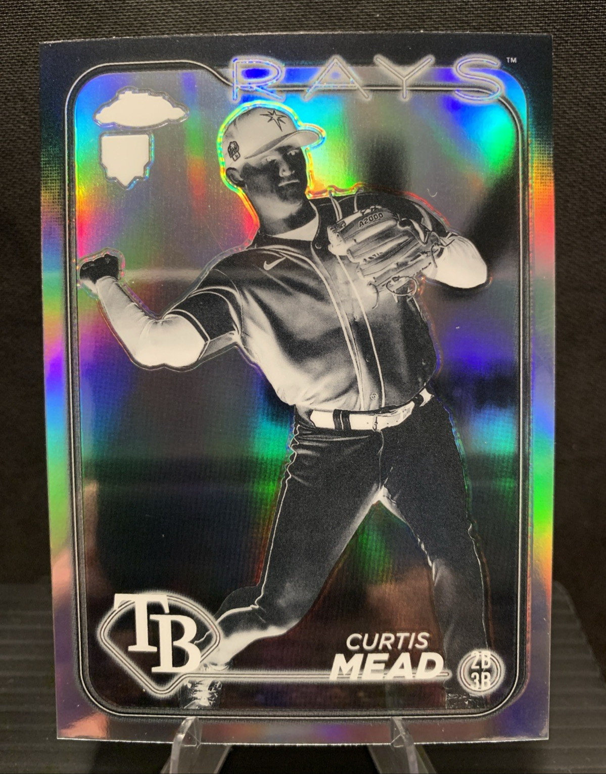 Curtis Mead RC Negative Refractor – 2024 Topps Chrome #209 | Rays Rookie