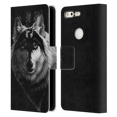 OFFICIAL STANLEY MORRISON BLACK AND WHITE LEATHER BOOK CASE FOR GOOGLE PHONES