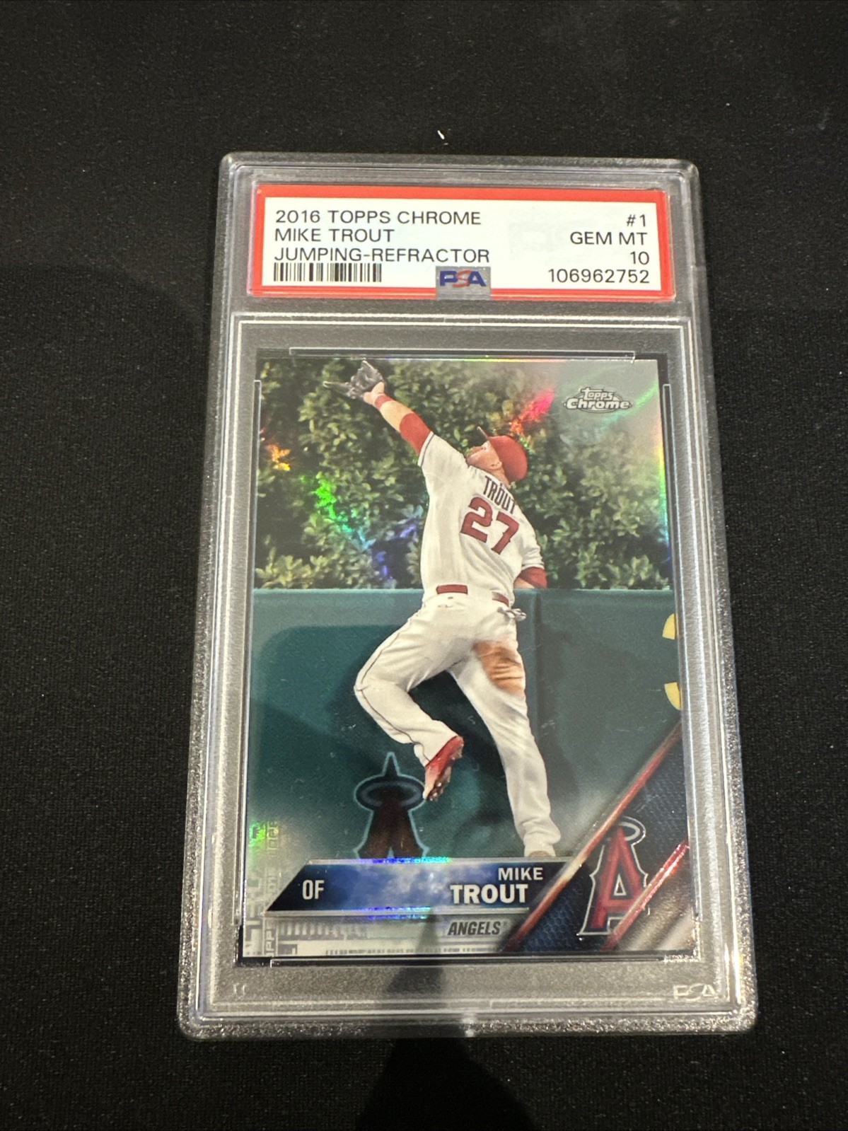 2016 Topps Chrome Mike Trout #1 Jumping  Refractor PSA 10 GEM MINT