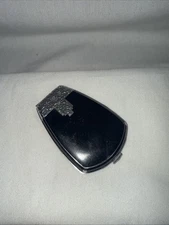 Vtg Silver Embossed Floral Evans Makeup Mirror Compact Refillable W/orignal pad 