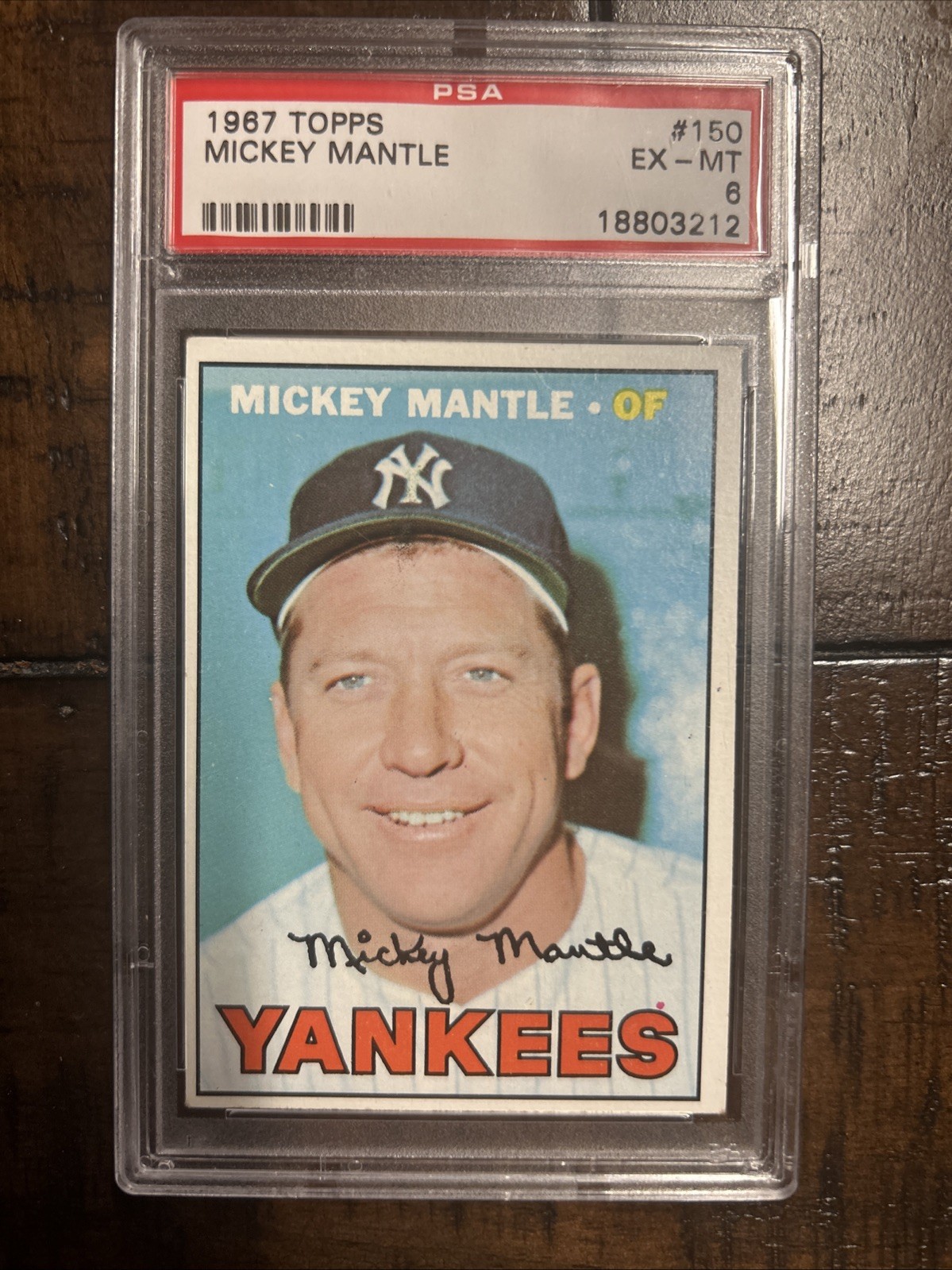1967 Topps Mickey Mantle #150 PSA 6 EX-MT New York Yankees HOF Vintage