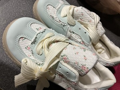 Super Cute Baby Blue And White Floral Sneakers Shabby Chic