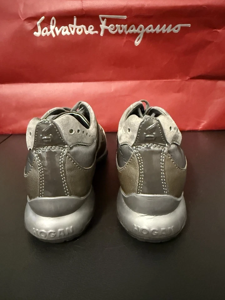 Hogan Women's Interactive Gray Suede Sneakers Size US 7.5 Trainer low top $380 - Image 4 of 4