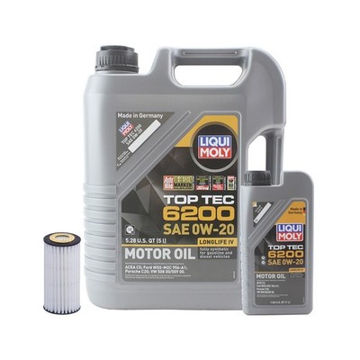 6L Liqui Moly Top Tec 6200 0W-20 Hengst Engine Oil Change Kit for A3 Quattro A4