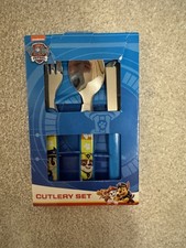 PAW Patrol Cutlery Set Rescue 3-Piece Metal Knife Fork & Spoon NEW Free UK Post