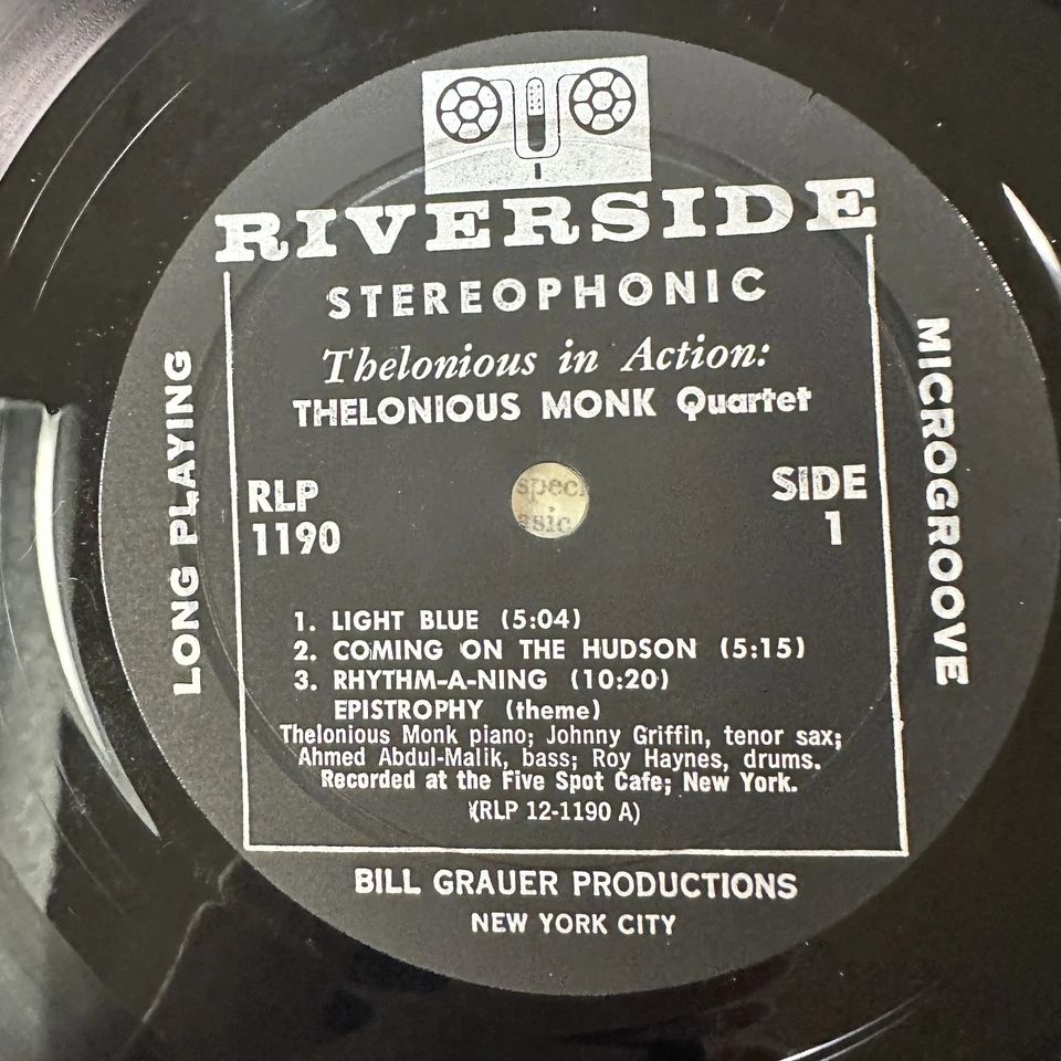In Action Record Vinyl Thelonious Monk Riverside RLP 1190 Stereo - Image 3 of 4