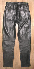 - LINUS - LEDERJEANS / Lederhose in schwarz aus Glattleder in ca. W28-29 / L33
