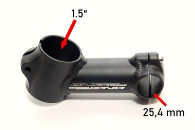 Concept X Treme Vorbau 1.5''  Ahead, 100 mm Schwarz Mountainbike 25,4 Klemmung