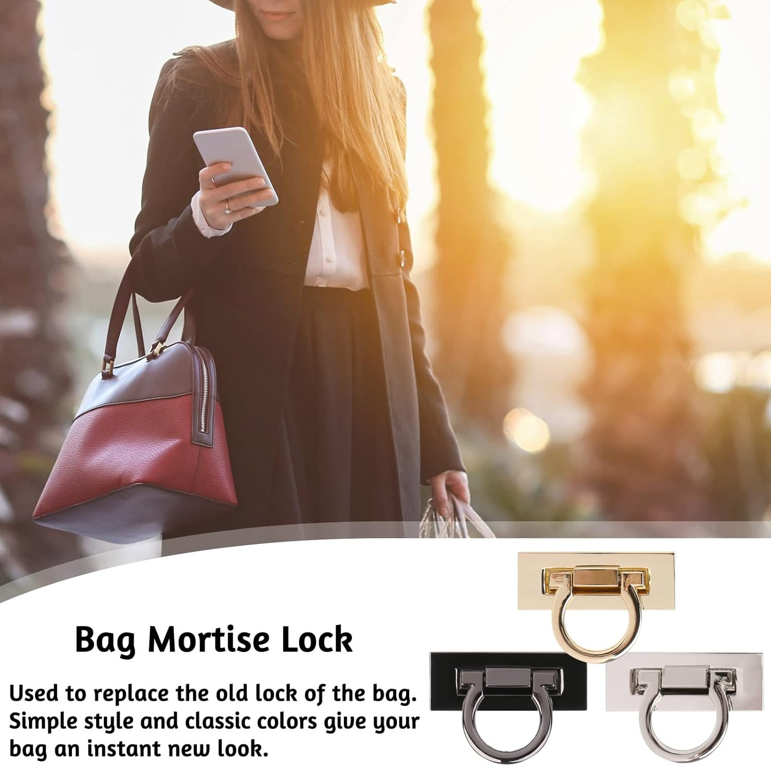 3 Pieces Twist Turn Locks for Purse Closure Clasp Lock, Clutches Locks Clip f...