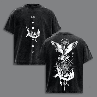 Icarus Pump Cover Men Streetwear Tee, Gothic Angel Graphic Shirt