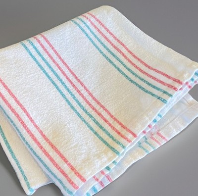 VTG Hospital Baby Blanket Pink Blue Stripes White Receiving Blanket 100% Cotton
