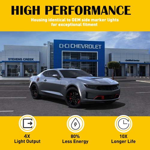 LED Side Marker Lights Front&Rear Lamp for Chevy Camaro LS LT SS ZL1 2016-2022 - Picture 9 of 19