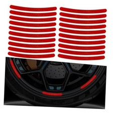 ZIMISI 20PCS Car Wheel Stripe Reflective Stickers, Anti-Scratch Rim Decals Red