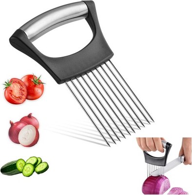 Onion Holder For Slicing, Stainless Steel Onion Cutter, Vegtable And Fruit Slice