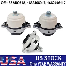 3pcs Transmission+Engine Motor Mounts kit For Benz X166 GL500 GL550 2013-2019