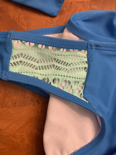 NWT-Girls Summer Crush Blue/Green Two Piece Flounce Bikini Swimsuit-Size 16 - Picture 10 of 12