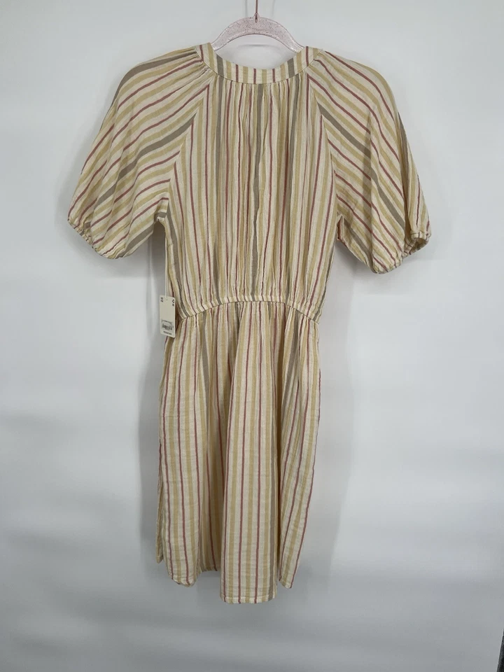 Maxi Vestido de Algodón A.n.a Para Mujer Talla XS Rayas Boho Cuello Atado Nuevo con Etiquetas Original $54 Foto 4 de 4