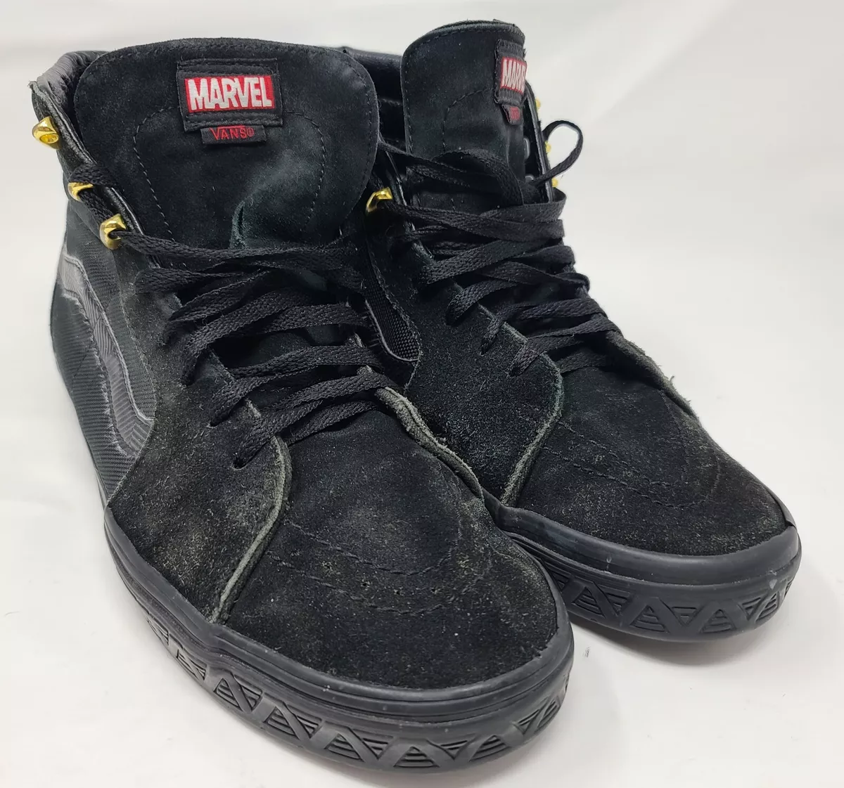 Black panther vans sales size 12