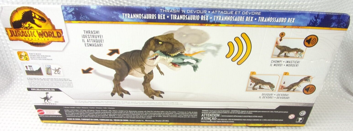 Jurassic World T-Rex Devasta E Divora Action Figure | 53 Cm, Con Suoni, Movimento E Funzione Divorare, Giocattolo Per Bambini 4+ Anni