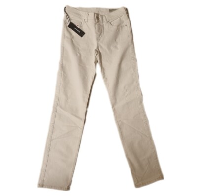 DIESEL Damenjeans Sandy W27 L32 Weiß-Peach Slim-Straight Regular Waist BR2D2