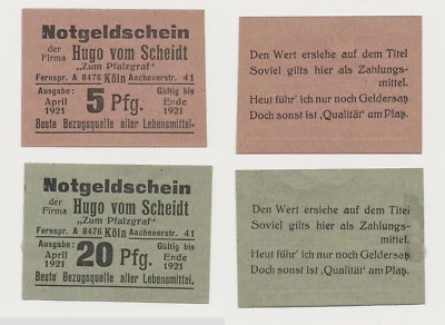 Köln 5 Pfennig 20 Pfennig Hugo vom Scheidt Zum Pfalzgraf Den Wert ( 723 D - Bild 1 von 3