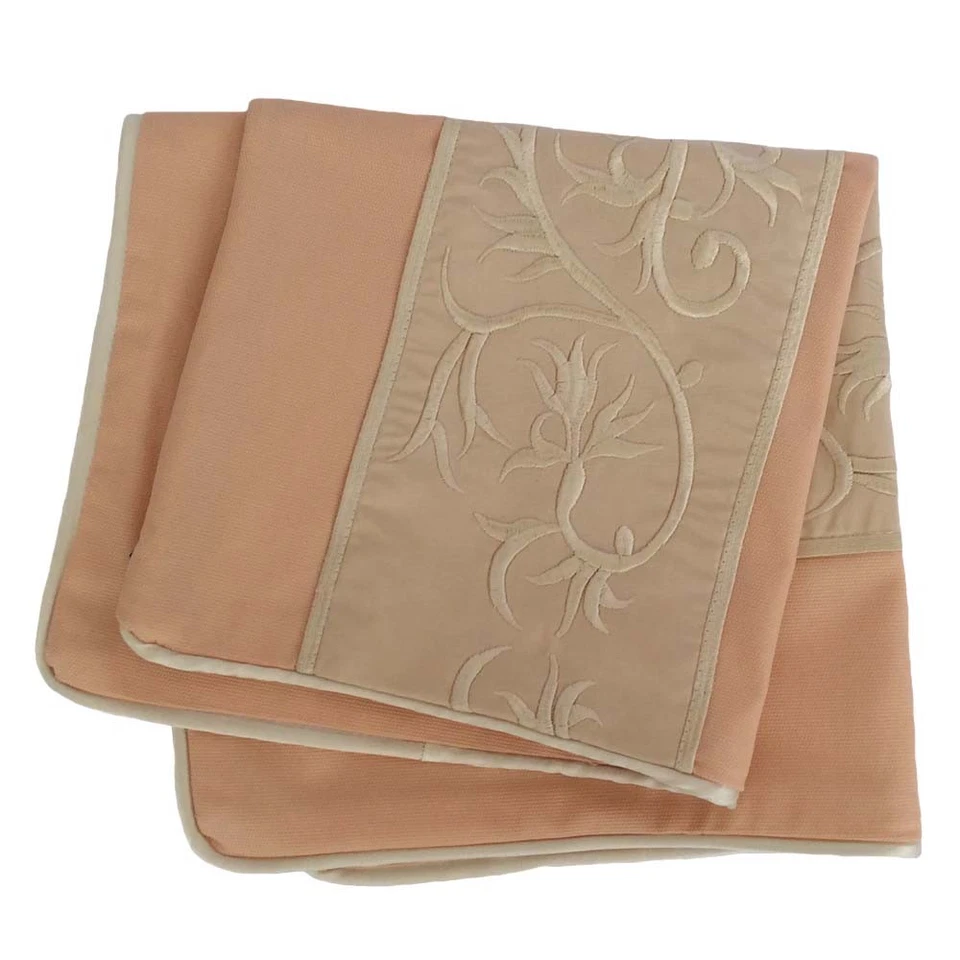 Funda de Almohada/Funda de Cojín Mezcla Algodón Melocotón 18"x18" Crema Apliques Embriodery Foto 4 de 4