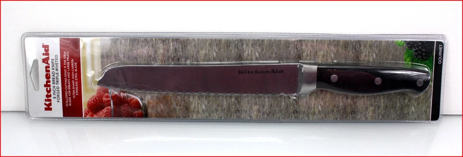 KitchenAid FORGED GOURMET Triple Riveted - 8" BREAD Knife - Black 🌟NEW🌟