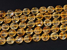 Natural Yellow Citrine Beads Grade AA Faceted Coin 8MM 10MM Loose Beads