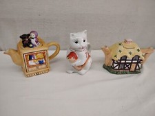 LOT Of 3 Vintage Miniature Porcelain Ceramic Tea Pots