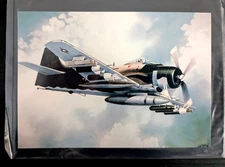 Douglas A-1H Skyraider  Classic Wings Collective Series Aviation Postcard 1970