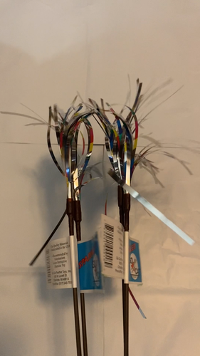 4 COUNT MYLAR SPARKLER WAND GO CAT TOYS 18 inch WANDS - Video 1 of 1