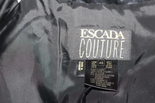 Vintage Escada Couture TuexedoVelvet formelles Kleid aus Seide abnehmbare Manschetten & Kragen - Bild 9 von 9