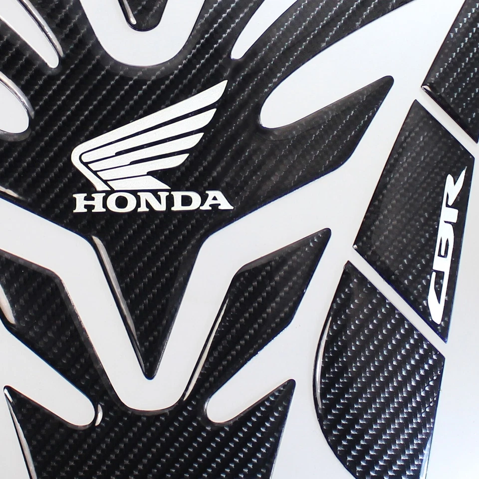 FOR CBR FAIRING/FENDER BADGE CHROMED RED+8"REAL CARBON FIBER FUEL TANK PAD COVER — 第 4/4 张图片