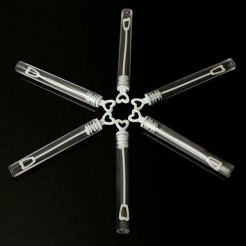 24 Burbujas Transparentes Corazón Varita Boda Fiesta Favores Mesa Decoración Regalos Foto 3 de 4