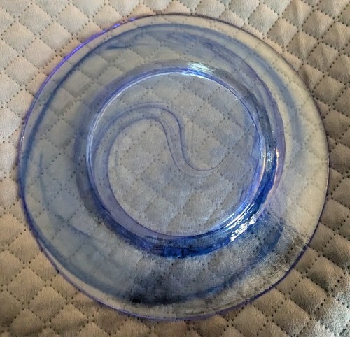 Vintage Blue Swirl Salad/ Lunch Plates Texture on Outside 8.25" Set Of 4 - Picture 7 of 14