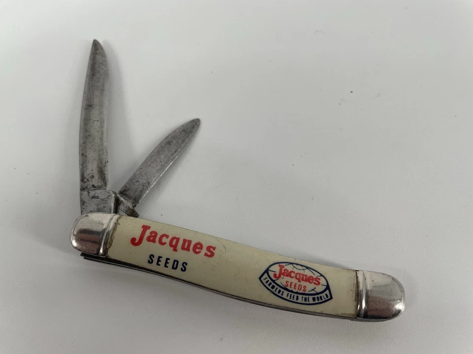 Navaja de Bolsillo Plegable Publicidad 2 Hojas Cacahuete Vintage Imperial JACQUES SEEDS Foto 4 de 4