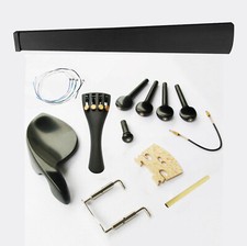 1/8 Violin Ebony Fitting Fingerboard Chinrest Pegs Carbon Fiber Tailpiece Tuner