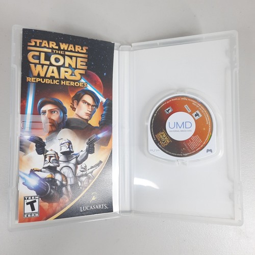 Star Wars The Clone Wars Complete CIB Sony PSP Game Black Label - Picture 2 of 3