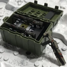 Mega Bloks Construx Compatible Lg Utility Case & 3 Whiplash Variant Railguns