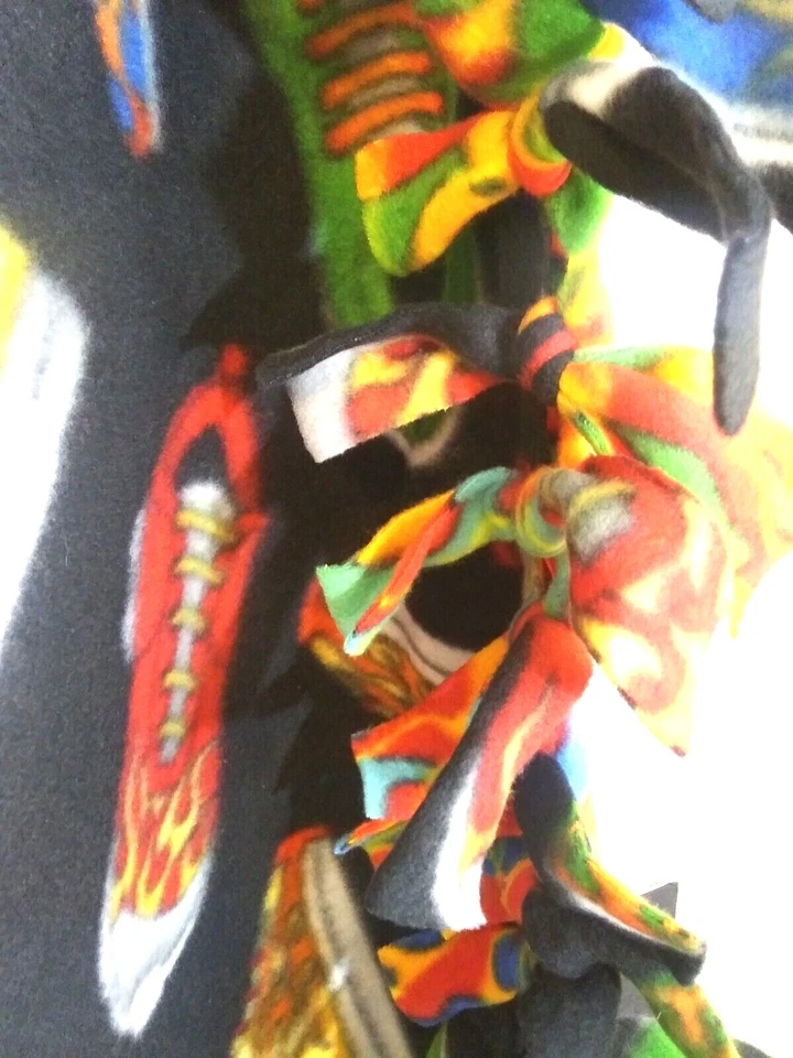 Throw Blanket Fleece 2 Sided Sneaker And Abstract Design Colorful 53" L x 38" W - Image 4 of 4