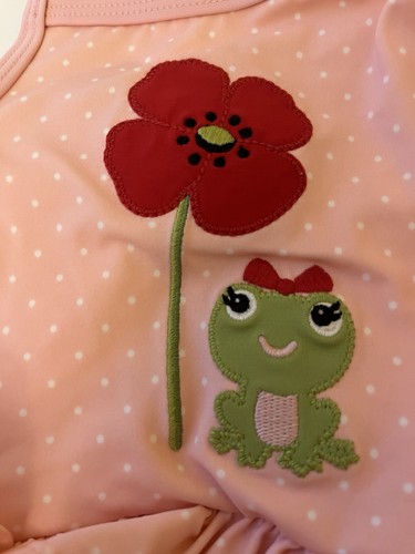 NWT Infants 0-3 Gymboree POPPY FRIENDS pink Dot RUFFLE SKIRTED frog SWIMSUIT Bow - Picture 4 of 4
