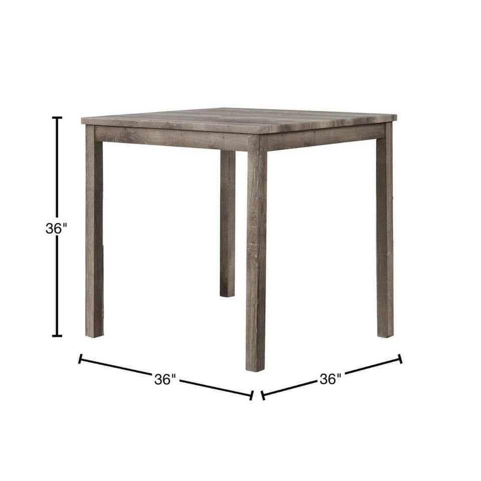 Best Master Furniture Dining Table 36" Wood Counter Height Antique Natural Oak - Image 4 of 4