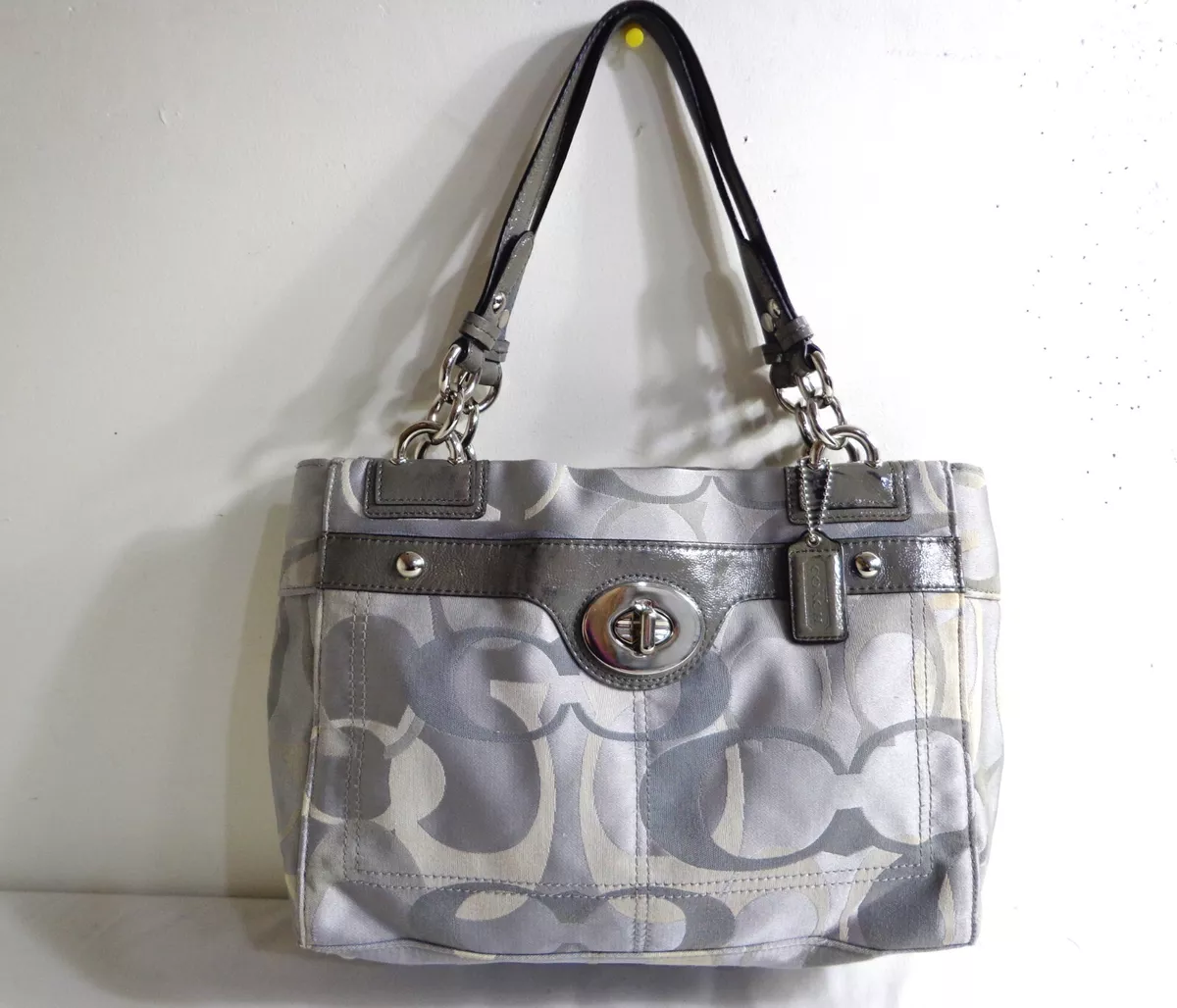 Coach silver online tote
