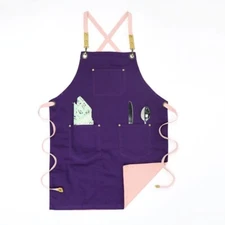 Unisex Adjustable Double Side Work Apron Gardening Kitchen Pocket Workwear NEW